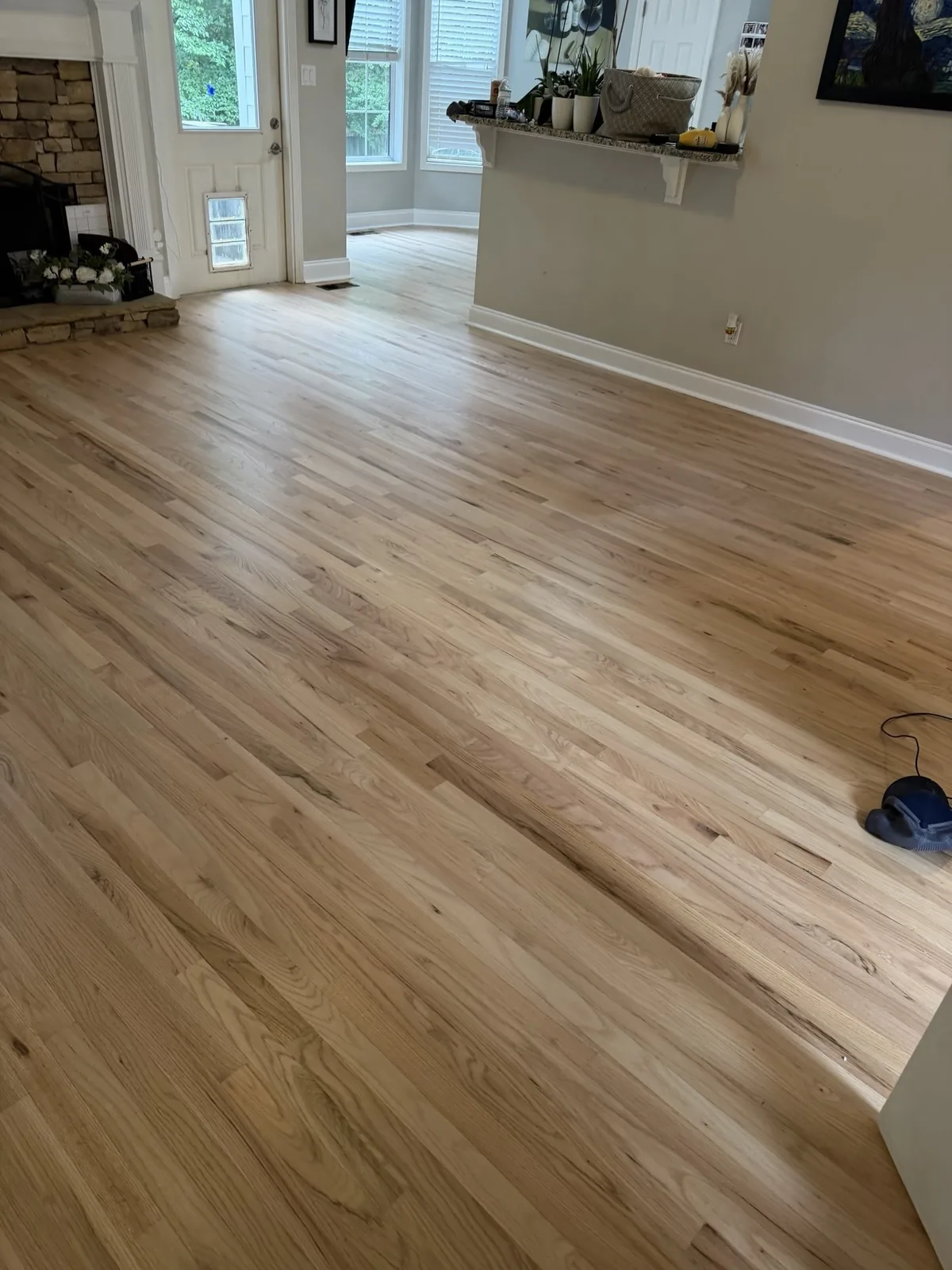 The refinished living room floor in Cumming