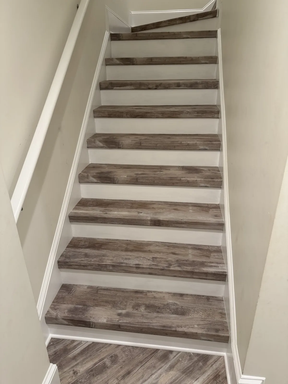 New stair treads to match the refinished floor