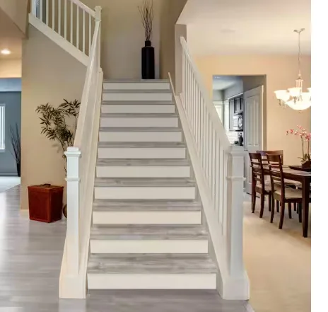 The finished staircase seen from the front hall